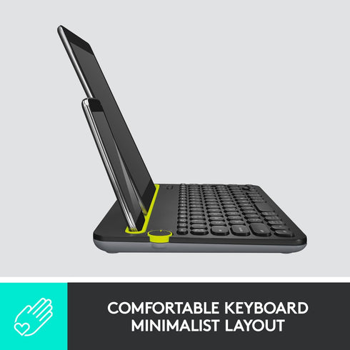 Logitech K480 Wireless Multi-Device Keyboard for Windows, macOS, iPadOS, Android, Bluetooth, Compact (Black)
