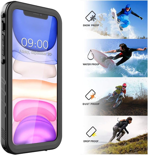 SPORTLINK Waterproof Case for iPhone 11, Full Body Heavy Duty Protection, Shockproof Dustproof with Clear Screen