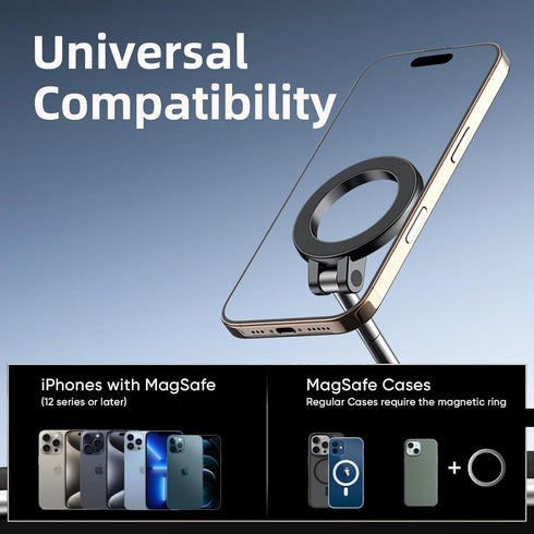 HYDGYC 17 16 15 14 13 12 Vacuum Magnetic Suction Phone Holder for iPhone Air Pro Max Plus mini, Foldable