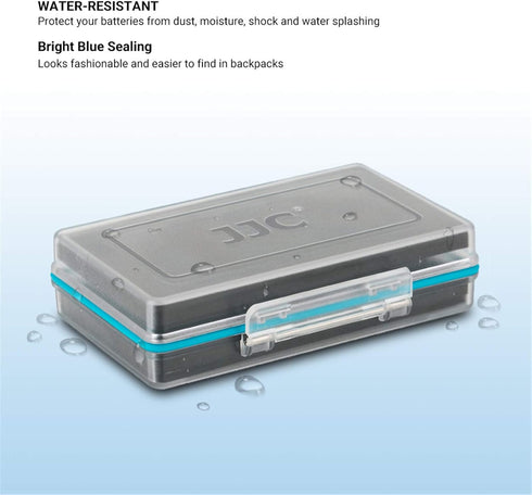 JJC Water-Resistant AA Battery Case, PC Shell Shockproof Organizer for 8 x AA / 14500 Batteries
