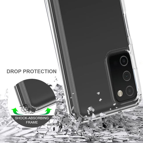 Sucnakp Premium Clear Back Panel + TPU Bumper Cover for Samsung Galaxy A03S Case, US Version (YKL Clear)