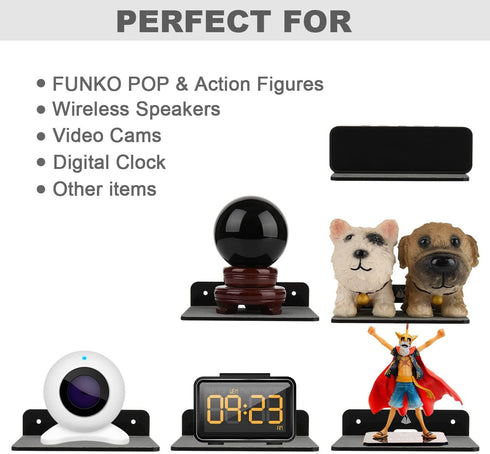 TXEsign Wall Shelves Speaker Shelves 2 Pack, Small Mount for Bluetooth Speaker, Webcam, Toy Display