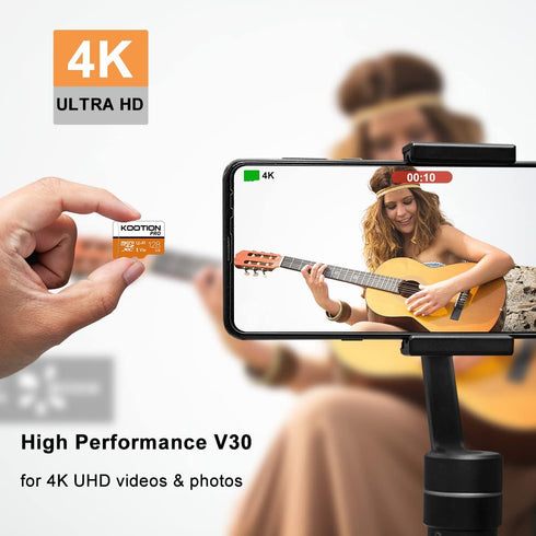 KOOTION 128GB Micro SDXC UHS-I U3 V30 A1 Memory Card - High Speed TF Card for Phone, Camera