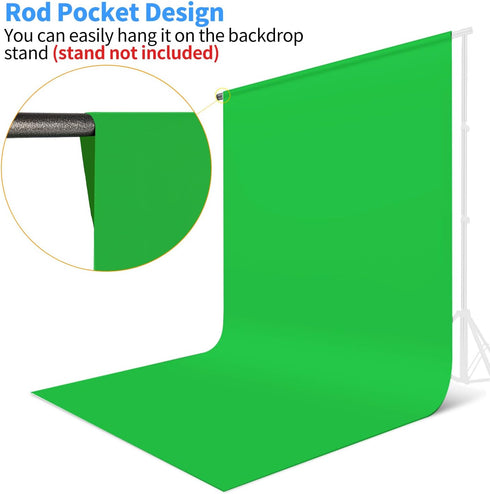 HEMMOTOP 5x7 Green Screen Backdrop, ft Photography Chroma Key Greenscreen Background Sheet for Background Removal, Zoom