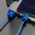 iPhone Charger Lightning Cable, 1 Pack 6 ft Blue/White Nylon Braided USB Charging High Speed Data Sync for iPhone