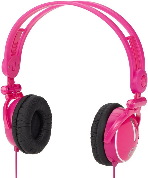 Kidz Gear Fold-Flat Travel Headphones, Pink