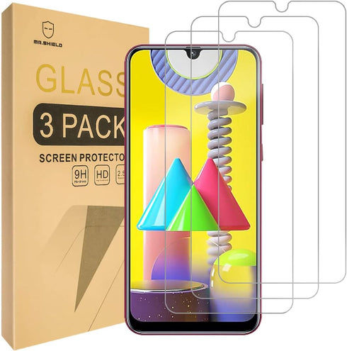Mr.Shield Tempered Glass Screen Protector for Samsung Galaxy M31 - 3-Pack, Japan Glass with 9H Hardness