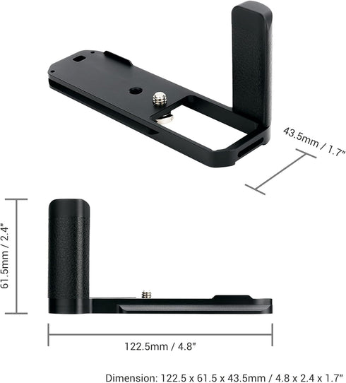 JJC MHG-XE4 Solid Metal Hand Grip, Secure Handle Bracket for Fuji Fujifilm X-E4 XE4 Camera with Anti-Slip Pads