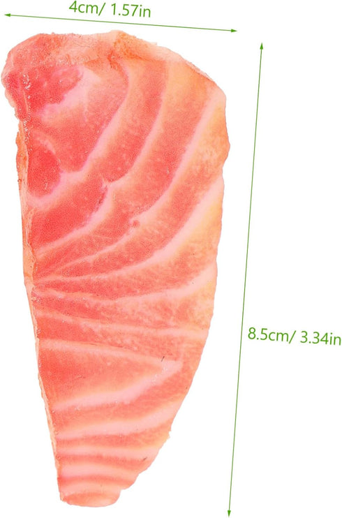 KOMBIUDA Simulated Salmon Slice Fake Food Model Lifelike Salmon Prop for Kitchen Decoration Restaurant Display