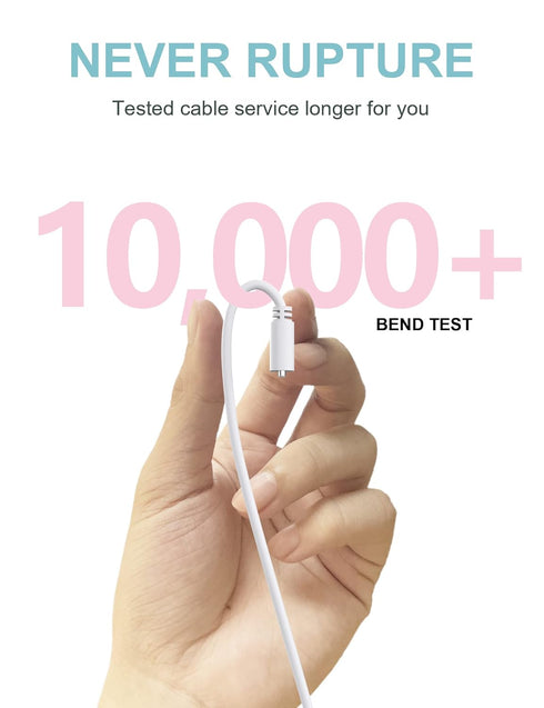 Bicmice 2.6Ft Magnetic USB DC Charger Cable Replacement Cord - White (5mm/0.2in)