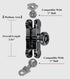 BRCOVAN Anti-Theft Aluminum Alloy Double Socket Arm for RAM Mounts B Size 1'' Ball & Motorcycle Phone Holder