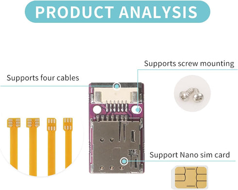 PinQiongZhe Cell Phone Nano SIM Card Extension Cable CPE SIM Card Slot Adapter FPC Cable Test Board SIM Device Repair