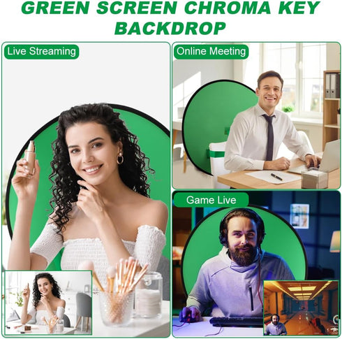 Kakalote 1 75cmonly PC Green Screen Background, Nylon Background Screen Portable Foldable Backdrop for Live Streaming