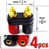 CESS Dual Binding Post 4mm Banana Socket, 2 Way Gold-Plated Speaker Binding Posts, 4 Pack