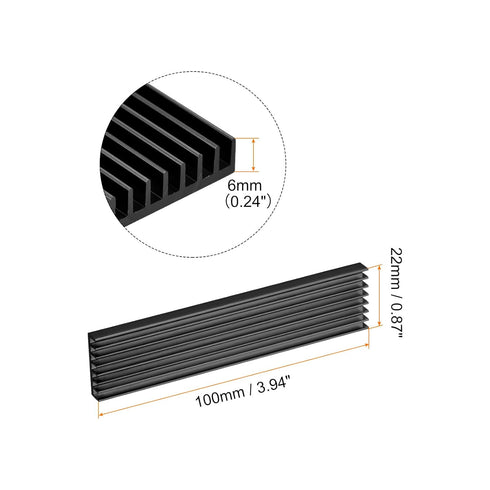 MECCANIXITY 2 Pack M.2 22110 Nvme SSD Heatsink Cooler with Thermal Pad Alloy Aluminum Heat Sink Cooling Sink for PC, 100x22x6mm, Black