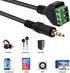Poyiccot 3.5mm Screw Terminal Connector Cable, 3.5mm Stereo Audio Male Jack to AV 3 Pin Adapter Cable, 30cm