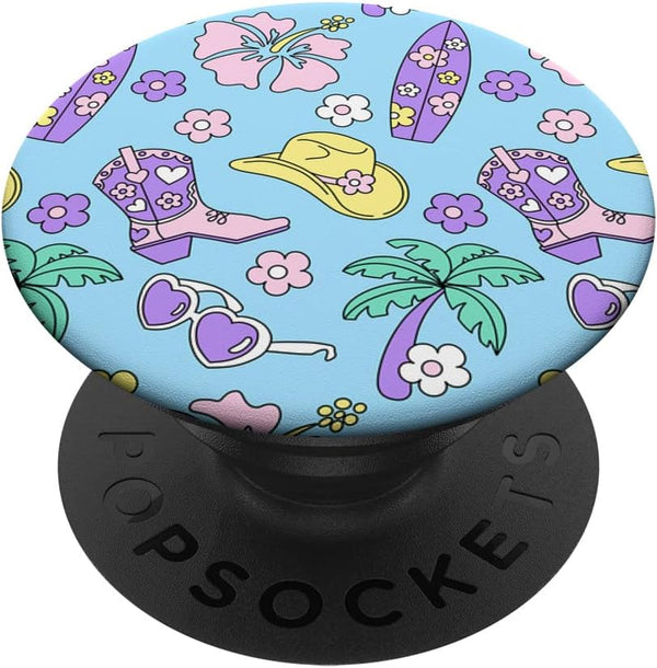 Coastal Cowgirl Aesthetic Cowboy Boots Cowboy Hat with Cute PopSockets Swappable PopGrip