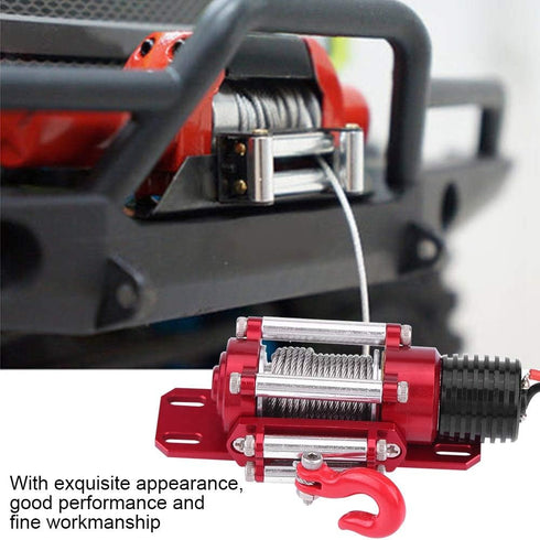 Woyisisi Winch, 1/10 Winch RC Car Scale RC Model Vehicle Crawler Car Accessory Metal with Remote Controller