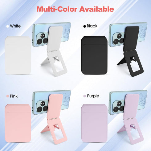 Gugxiom 16/15/14/13/12(Pink) Phone Stand, Foldable Magnetic Phone Tripod, Angle Adjustment & Strong Magnets PU Leather