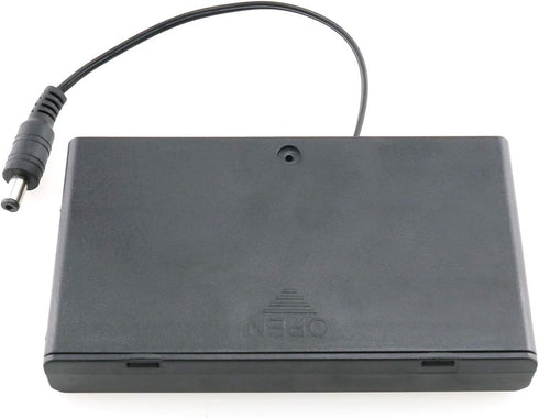 8 x AA Battery Holder 8x1.5V 12V Black Battery Case Box with ON/Off Switch and DC 5.5x2.1mm Male Connector