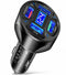 66W 4 Ports USB Cigarette Lighter Adapter, Fast Charging Adapter with Voltage Monitor LED Display, Compatible with