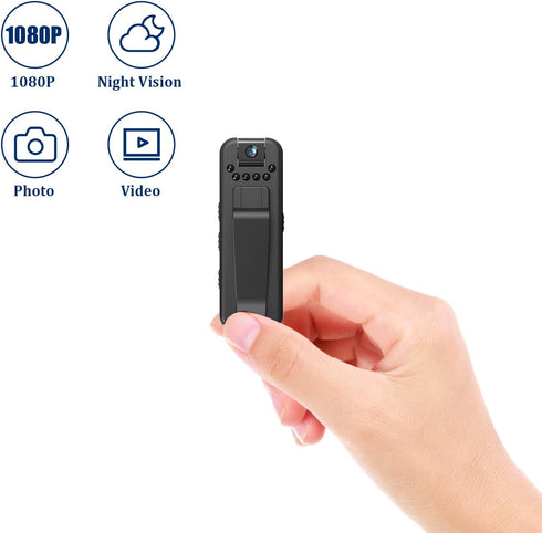 L7 Mini Body Camera with Hidden Camera 1080P HD Recording Night Vision,Built-in 1000 mAh 8HR Battery Life Wearable Camcorder for Outdoor,Home,Sports,Pet Records,Security,Work Records