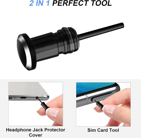 USB C Dust Plug Cover, 4pcs Port Cleaner Cap with Cleaning Kits for iPhone 15 Series and All Type C Devices