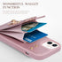 LAMEEKU Wallet Case for iPhone 11, RFID Blocking Leather Cover with Card Holder and 360° Rotation Ring Kickstand
