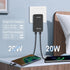 Flat USB C Wall Charger, 45W USB C Charger, Dual USB C Charger with Foldable Plug for Travel, PD 3.0 Fast Charging