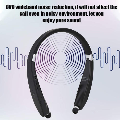 Sx991 Foldable Neck Hanging Type Bluetooth Headphones Model Sx 991, Telescopic Earphone, Black