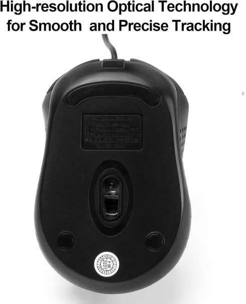 Wired Mouse, Ergonomic Computer Mouse, USB Wired for Right or Left Hand, Durable Clicks for PC, Laptop, Desktop,