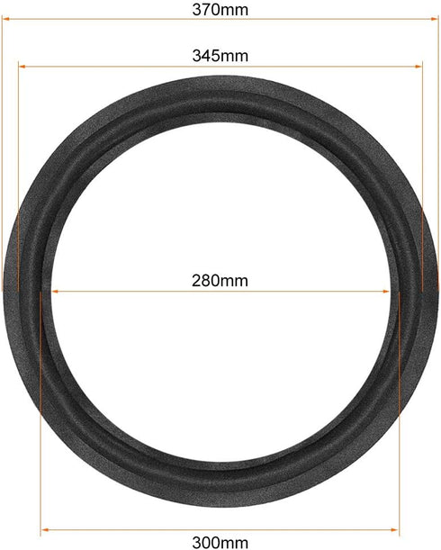 uxcell 15 Inch Speaker Foam Edge Folding Ring Horn Replacement Parts for Speaker Black