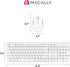 Macally Full Size USB Wired Mac Keyboard and Mouse Combo, Ergonomic Apple Keyboard with Shortcuts for Mac Mini, iMac