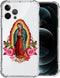 CARLOCA iPhone 13 Case for Girl, Clear with Flower Lady Religion Pattern Design, Plastic Shockproof TPU Bumper
