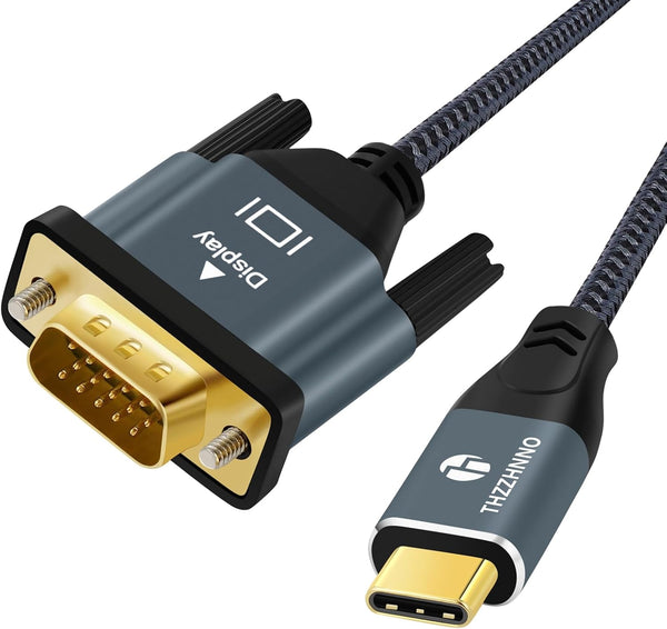 Thzzhnno USB C to VGA Cable 3.3FT, USB Type C to VGA Conversion