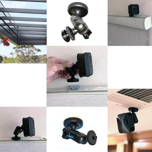Set of 3 Whole House Security Camera Kit - 2X Rain Gutter Mount + 1x Magnetic Holder, Easy Install No Drill Needed