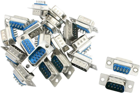 uxcell 20Pcs DB9 Connector 9 Pin D-Sub Male Solder Connector, Gold Plated Joints