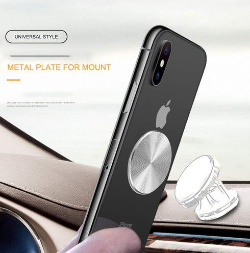 2-Pack Replacement Metal Plates for D.Sking Car Phone Holder, 3M Adhesive (Silver)