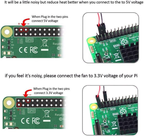 Aokin Cooling Fan for Raspberry Pi, DC 5V/3.3V Brushless CPU Cooling Fan with Screws, 4 Pack for Raspberry Pi Models