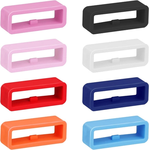 Smart Watch Band Fixing Rings, 8 Pack 20mm Silicone Security Connectors for Watch Strap Replacement Accessories