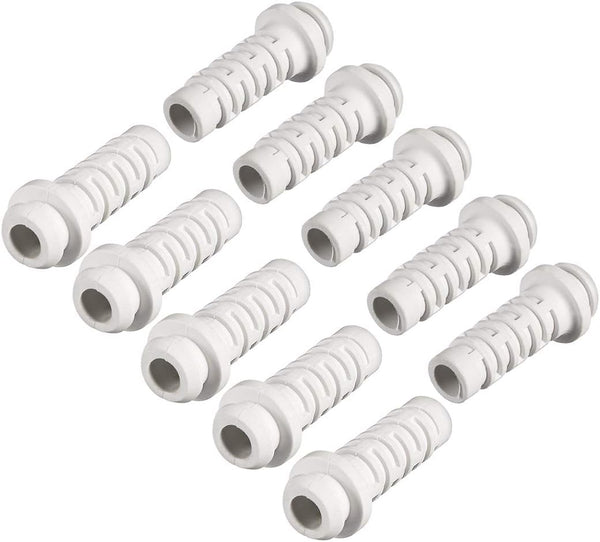 uxcell 10pcs 5mm Inner Dia PVC Strain Relief Cord Boot Protector for Power Tool Hose, White