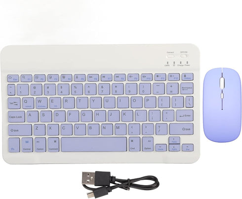 Keyboard and Mouse, Ultra Slim Bluetooth Combo, Rechargeable Portable Set for Laptop PC Cellphone