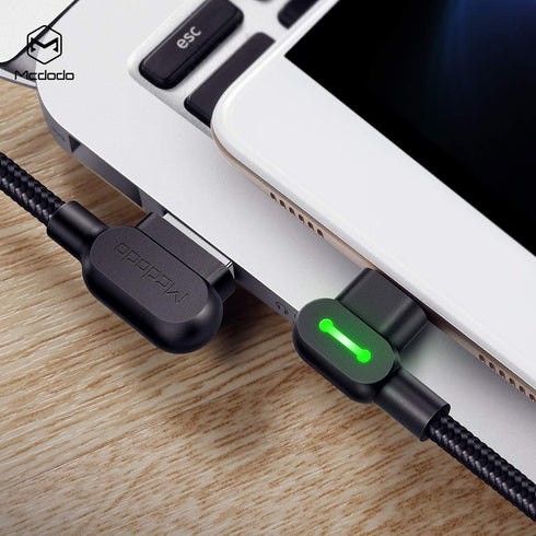 Micro USB 90 Degree Right Angle Elbow Design Game LED Nylon Braided Sync Charge Cable 6FT/1.8M