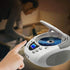 LONPOO CD Player Portable Boombox with FM Radio, USB, Bluetooth, AUX Input, Stereo Sound Speaker & Audio Player, White
