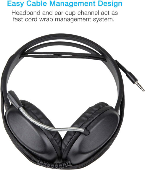 Cyber Acoustics Stereo PC Headset (AC-4000), 3.5mm Connection, Noise Canceling Microphone for PC, Mac, Tablets