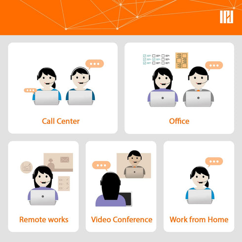 IPD IPH-255 Phone Headset with Noise Cancelling Microphone, Compatible with Cisco Landline Phones
