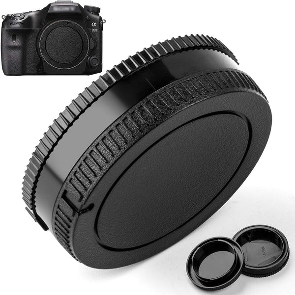 Camera Body Cap and Lens Rear Cap Cover for Sony Alpha A-Mount/Minolta AF Mount Lens, 2 Packs
