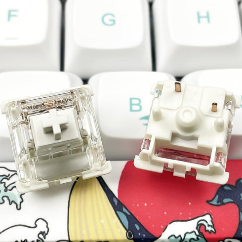 DRAOZA Gateron G White Pro 3.0 Switches, 5-Pin Pre Lubed RGB SMD Linear Switches for MX Gaming Keyboard (72PCS)