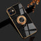 Omorro iPhone 12 Ring Holder Case, 360 Degree Rotation Kickstand, Shiny Glitter Plating Rose Gold Edge, Slim Soft Tup