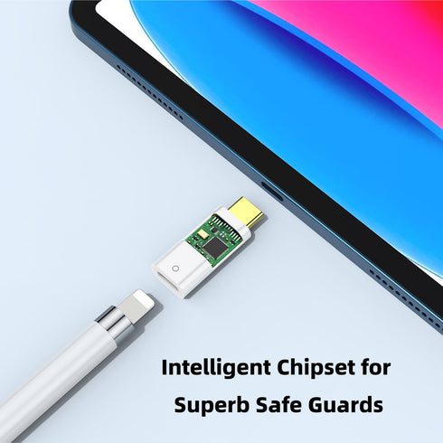 USB-C to Pencil Adapter for Apple Pencil 1st Generation, USB C to Lightning Charging Adapter for iPad 10th Gen (White)